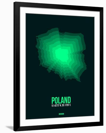 Poland Radiant Map 1-NaxArt-Framed Art Print