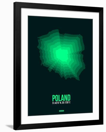 Poland Radiant Map 1-NaxArt-Framed Art Print