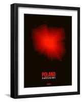 Poland Radiant Map 3-NaxArt-Framed Art Print