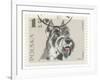 Poland Stamp I on White-Wild Apple Portfolio-Framed Art Print