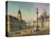 Poland, Warsaw, Castello Square, Sigismond Column in Foreground and on Right Royal Castle-null-Stretched Canvas
