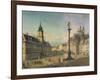 Poland, Warsaw, Castello Square, Sigismond Column in Foreground and on Right Royal Castle-null-Framed Giclee Print