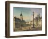 Poland, Warsaw, Castello Square, Sigismond Column in Foreground and on Right Royal Castle-null-Framed Giclee Print