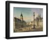 Poland, Warsaw, Castello Square, Sigismond Column in Foreground and on Right Royal Castle-null-Framed Giclee Print