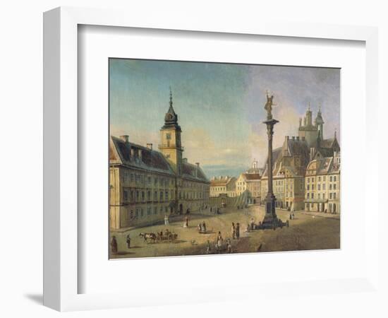 Poland, Warsaw, Castello Square, Sigismond Column in Foreground and on Right Royal Castle-null-Framed Giclee Print