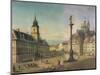 Poland, Warsaw, Castello Square, Sigismond Column in Foreground and on Right Royal Castle-null-Mounted Giclee Print