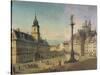 Poland, Warsaw, Castello Square, Sigismond Column in Foreground and on Right Royal Castle-null-Stretched Canvas