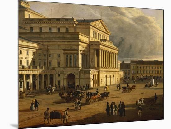 Poland, Warsaw, View of Warsaw with Theater Square-null-Mounted Giclee Print