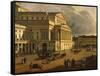 Poland, Warsaw, View of Warsaw with Theater Square-null-Framed Stretched Canvas