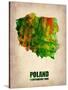 Poland Watercolor Poster-NaxArt-Stretched Canvas