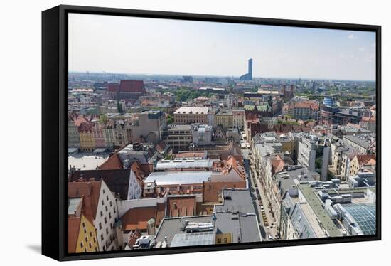 Poland, Wroclaw, Breslau, View from St. Elisabeth Church-Roland T. Frank-Framed Stretched Canvas