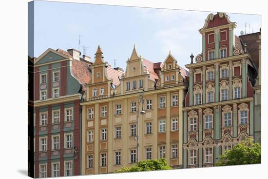 Poland, Wroclaw, Row of Houses at Rynek on the South Side of the Rynek Ring-Roland T. Frank-Stretched Canvas