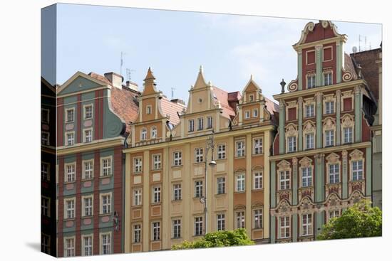 Poland, Wroclaw, Row of Houses at Rynek on the South Side of the Rynek Ring-Roland T. Frank-Stretched Canvas