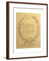 Poland, Zelazowa Wola, Verses Written by Frederic Chopin at 6 Years of Age and Dedicated to Father-null-Framed Giclee Print