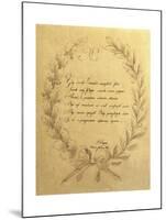 Poland, Zelazowa Wola, Verses Written by Frederic Chopin at 6 Years of Age and Dedicated to Father-null-Mounted Giclee Print