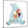 Polar Bear and Ice Cream. White Bear Holds Ice Cream. Vector Illustration Eps8.-Popmarleo-Mounted Art Print