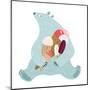 Polar Bear and Ice Cream. White Bear Holds Ice Cream. Vector Illustration Eps8.-Popmarleo-Mounted Art Print