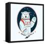 Polar Bear Astronaut in Outer Space-Olga_Angelloz-Framed Stretched Canvas