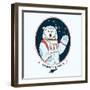 Polar Bear Astronaut in Outer Space-Olga_Angelloz-Framed Art Print