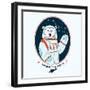 Polar Bear Astronaut in Outer Space-Olga_Angelloz-Framed Art Print