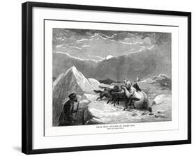 Polar Bear Attacked by Eskimo Dogs, 1877-null-Framed Giclee Print