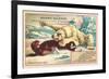 Polar Bear Attacking Seal-null-Framed Art Print