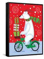 Polar Bear & Bicicle-Teresa Woo-Framed Stretched Canvas