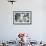 Polar Bear Cub Looking Through Trees from Adult's Back-null-Framed Photographic Print displayed on a wall