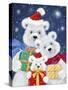 Polar Bear family with Presents-MAKIKO-Stretched Canvas