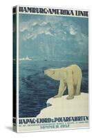 Polar Bear, Fjord Cruise Travel Poster-Found Image Press-Stretched Canvas