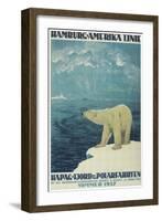 Polar Bear, Fjord Cruise Travel Poster-Found Image Press-Framed Giclee Print