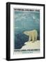 Polar Bear, Fjord Cruise Travel Poster-Found Image Press-Framed Giclee Print