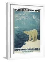 Polar Bear, Fjord Cruise Travel Poster-Found Image Press-Framed Giclee Print