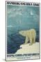 Polar Bear, Fjord Cruise Travel Poster-Found Image Press-Mounted Giclee Print