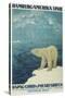 Polar Bear, Fjord Cruise Travel Poster-Found Image Press-Stretched Canvas