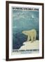 Polar Bear, Fjord Cruise Travel Poster-Found Image Press-Framed Giclee Print