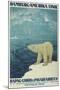 Polar Bear, Fjord Cruise Travel Poster-Found Image Press-Mounted Giclee Print