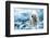 Polar Bear Hunting in a River-null-Framed Art Print