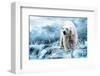 Polar Bear Hunting in a River-null-Framed Art Print