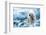 Polar Bear Hunting in a River-null-Framed Art Print