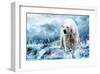 Polar Bear Hunting in a River-null-Framed Art Print