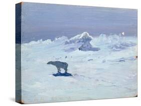 Polar Bear Hunting in Moonlit Night, 1899-Aleksandr Alekseevich Borisov-Stretched Canvas