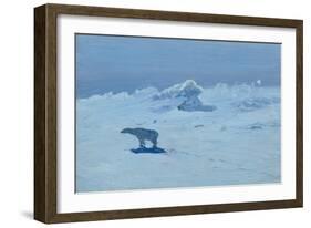 Polar Bear Hunting in the Moonlight, 1899-Alexander Borisov-Framed Giclee Print