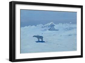 Polar Bear Hunting in the Moonlight, 1899-Alexander Borisov-Framed Giclee Print