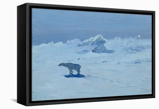 Polar Bear Hunting in the Moonlight, 1899-Alexander Borisov-Framed Stretched Canvas