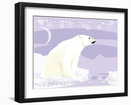 Polar Bear in a Decorative Illustration-Artistan-Framed Art Print