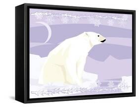 Polar Bear in a Decorative Illustration-Artistan-Framed Stretched Canvas