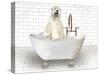 Polar Bear In Bathtub-Matthew Piotrowicz-Stretched Canvas