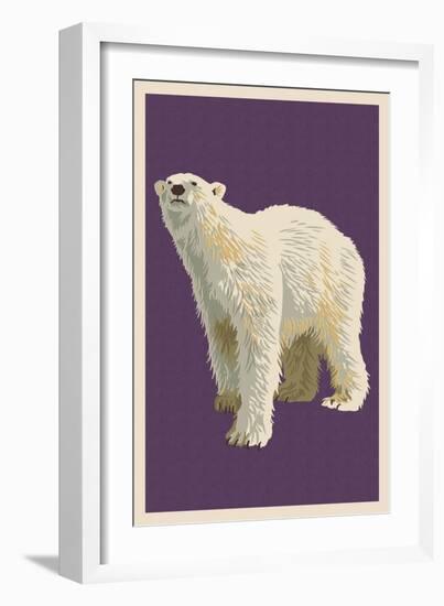 Polar Bear - Letterpress-Lantern Press-Framed Art Print