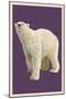 Polar Bear - Letterpress-Lantern Press-Mounted Art Print